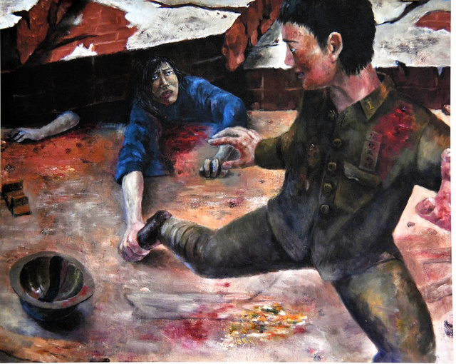 被爆の証言伝える高校生の「原爆の絵」 17日から川崎の施設で展示