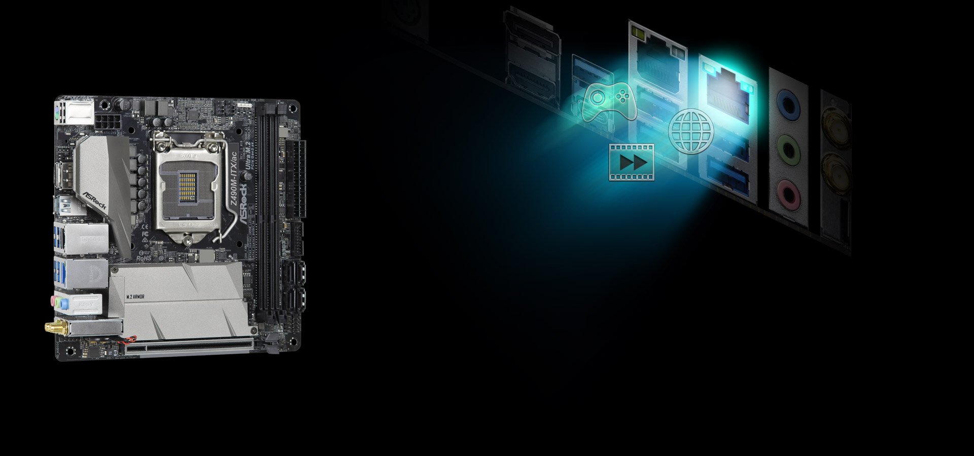 マザーボード ASRock Z490M-ITX/ac ASRock Z490M-ITX/ac Supports 10 th Gen Intel® Core™ Processors