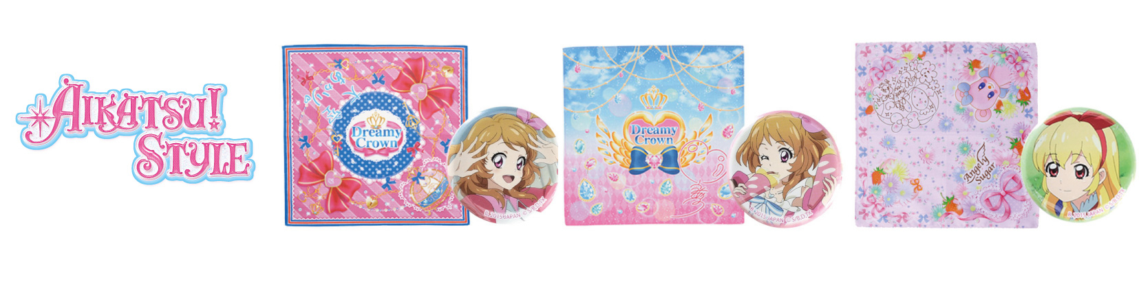 希少品】アイカツ メモリアルハンカチ 缶バッジ 姫里マリア 2015年版