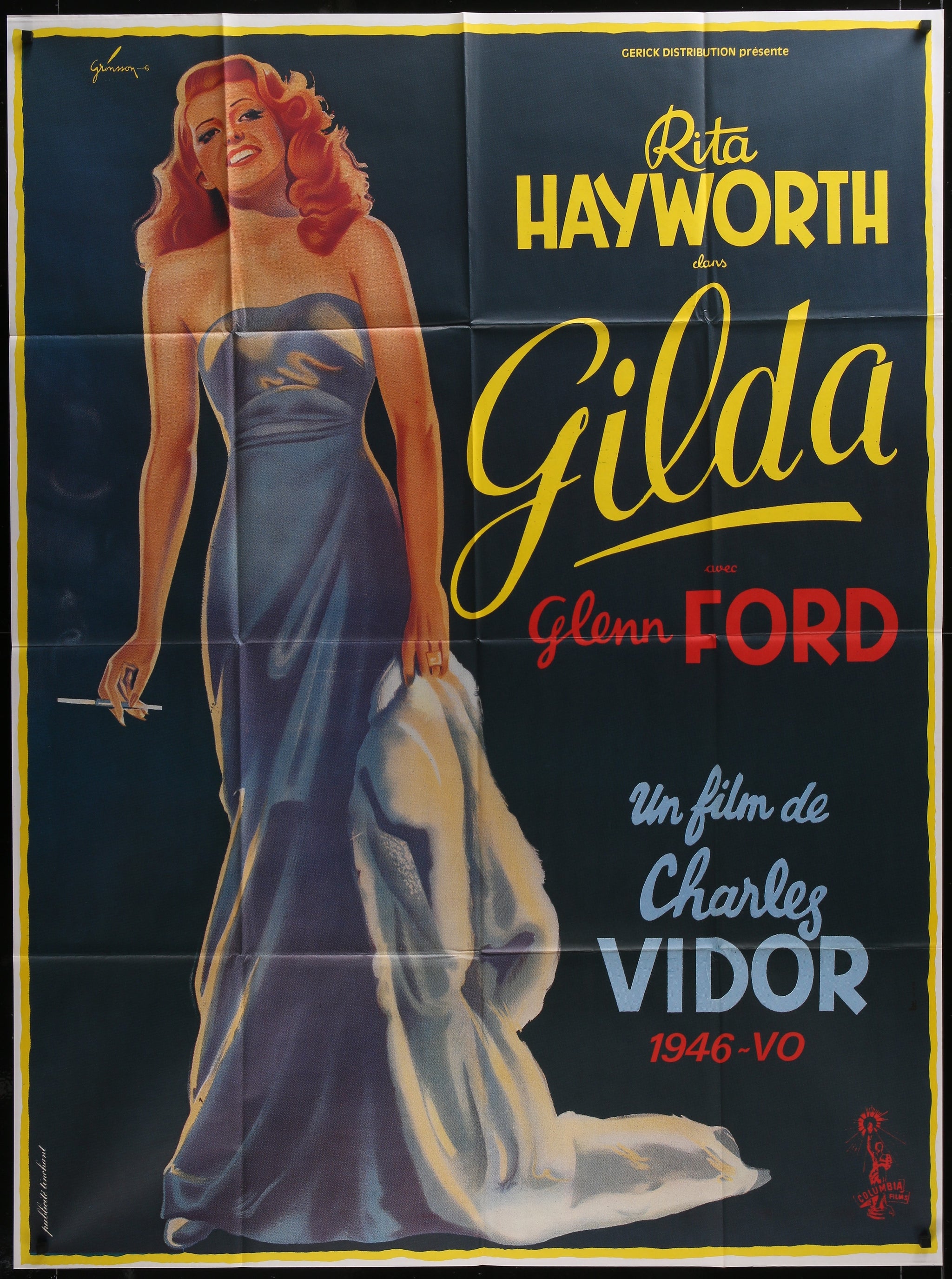 Gilda, Rita Hayworth - Original Vintage Movie Poster - Authentic