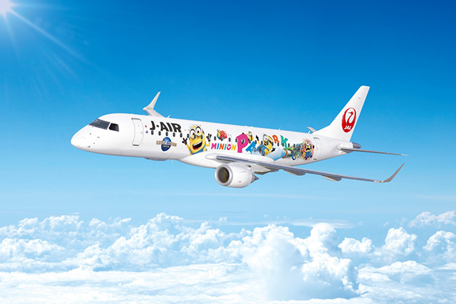 JAL、2代目ミニオンジェット 31日から、ジェイエアE190で