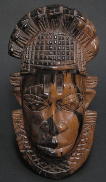 アフリカ セネガル 木彫 お面 マスク 黒檀 エボニー 祭祀 王冠 壁掛け