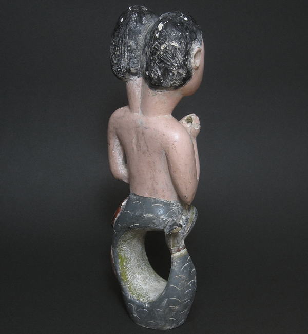 マミワタ像(双頭の人魚)<アフリカの木彫り像：アフリカ雑貨アザライ