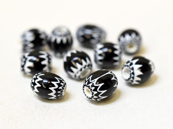 2502】江戸とんぼ玉 螺旋模様朱色筋中玉5,とんぼ玉,アンティークビーズ