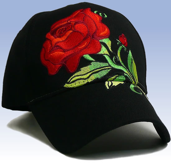 刺繍入り デザインキャップ [薔薇ししゅう]