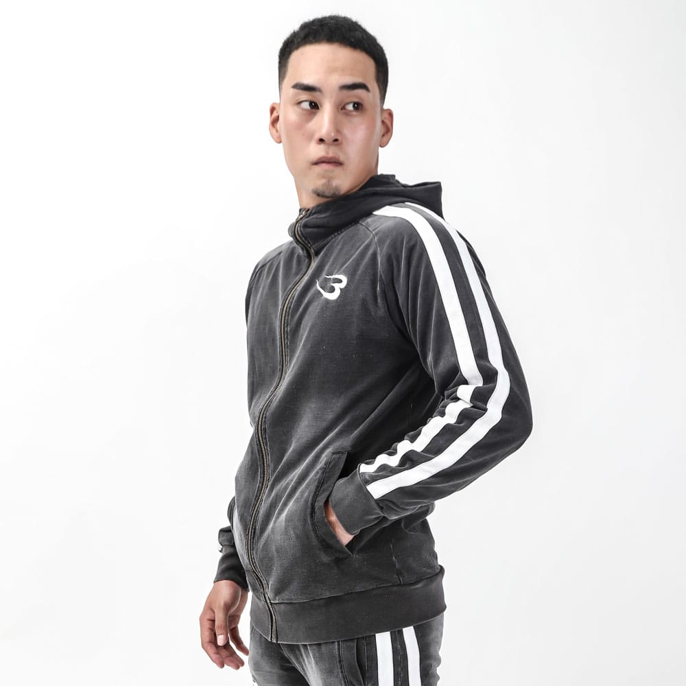 DENIM－KNIT パーカー M ブラック MS209MBK｜BODYMAKER