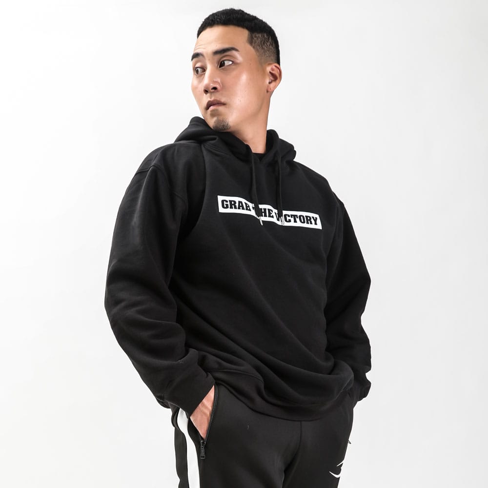 スウェット裏起毛パーカー ボックスロゴ M ブラック MS220MBK