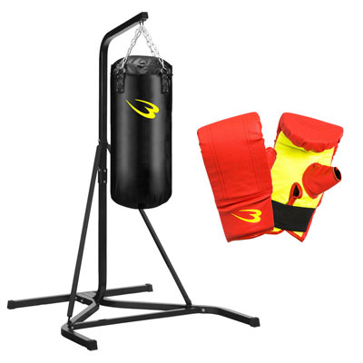 未使用】サンドバッグ スタンドタイプ ブラック グローブつき サンド
