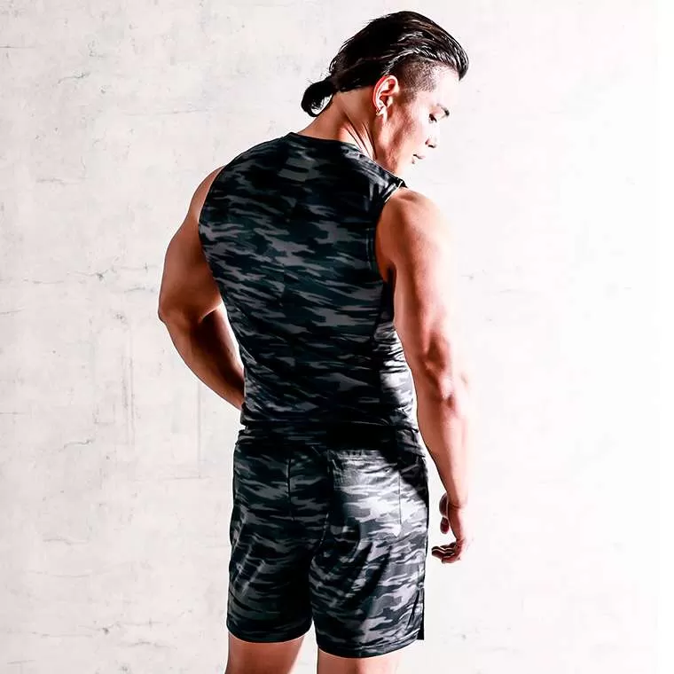 BM・DRY プリントノースリーブ S ブラック MD455SBK｜BODYMAKER