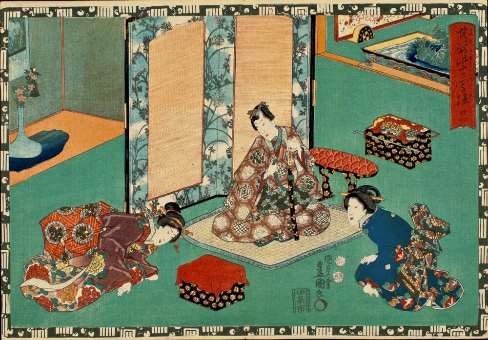 浮世絵、其姿紫の写繪五十三、三代歌川豊国画(国貞) 1852