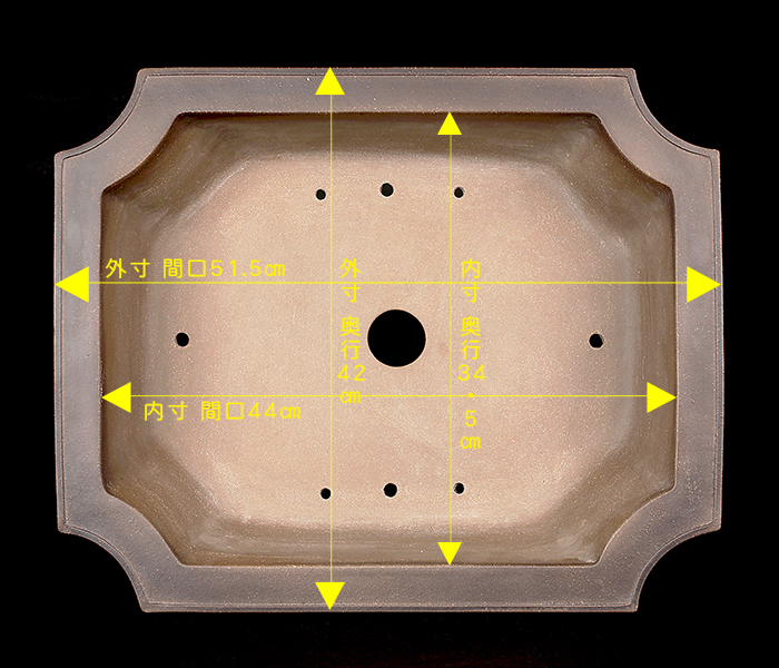 烏泥外縁隅切額面長方鉢 | 盆栽、盆栽書籍、盆栽鉢の通販│近代出版