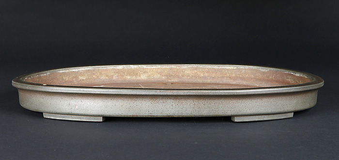 中国古盆器 紫砂 盆栽鉢 紫泥外縁楕円鉢 東寳公造 /蔵出し/唐物/古玩/骨董