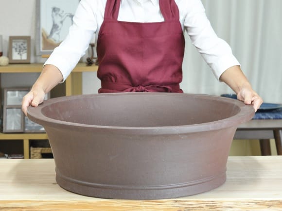 011.【寿悦】烏泥鼡俵鉢/ミニ盆栽鉢/木箱付き 011.【寿悦】烏泥鼡俵鉢