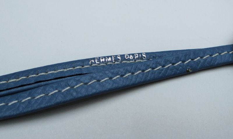 HERMES エルメス シフレ ホイッスル 犬笛 シルバー×ブルージーン USED