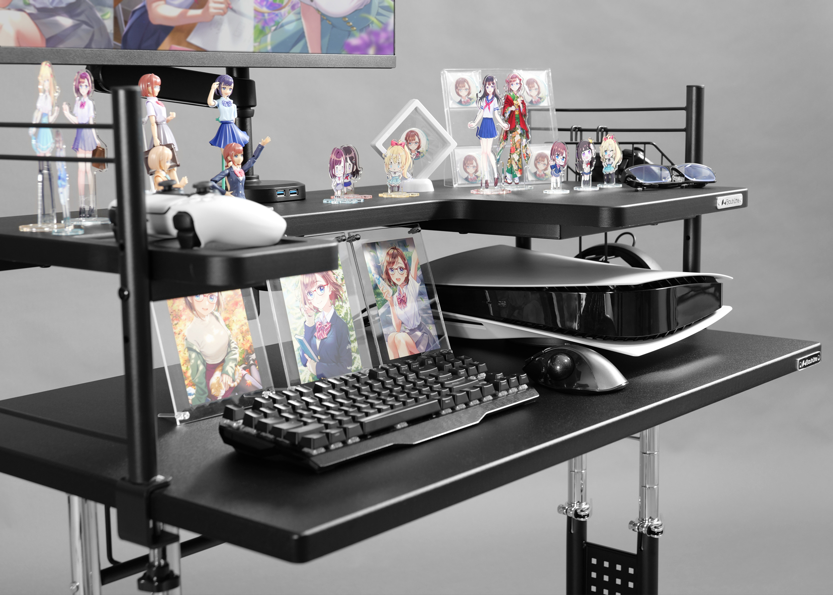 昇降式 L字デスク ) スタンダード パソコンラック pcラック 割引 ( 幅