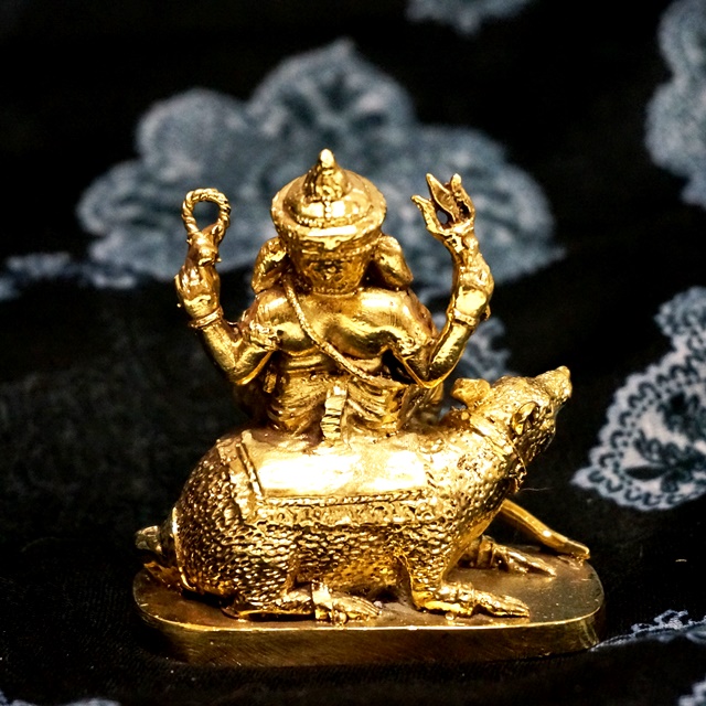 ネズミに乗ったガネーシャ像／真鍮製 | アジアンライフスタイルチャナン