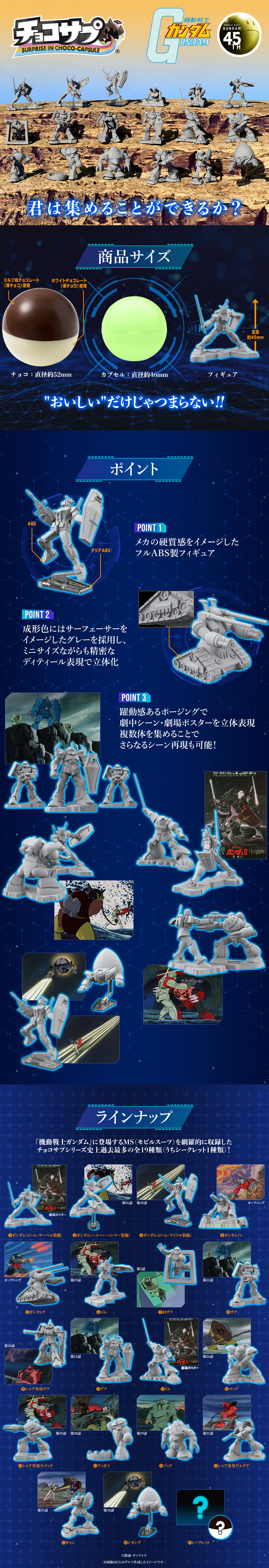 ガンダム食玩ポータル チョコサプ 機動戦士ガンダム｜バンダイ