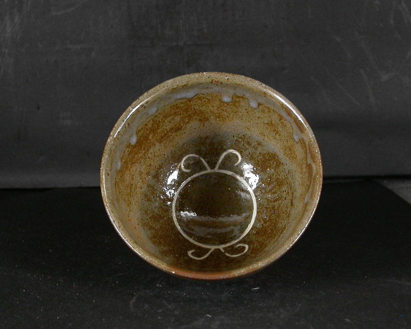 瀬戸焼 不二窯 佐藤 和子 四方桟共箱付き三嶋唐津抹茶茶碗1 備前焼卸