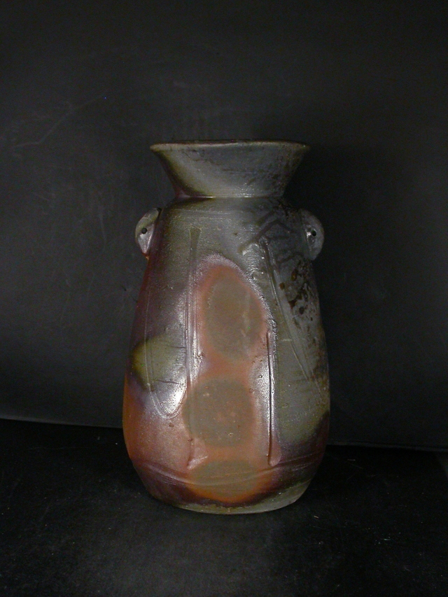 備前市無形文化財 柴岡信義 備前焼 窯変ぐい呑B 共箱共布栞 酒器 酒盃 食器