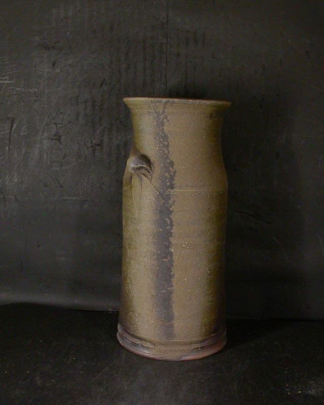 備前焼 登窯 備前焼中堅作家 藤原 史暁 四方桟共箱付きカセ窯変擂座花