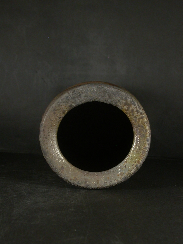 備前焼 登窯 岡山県無形文化財 故4代松田 華山 共箱付き晩年作窯変花