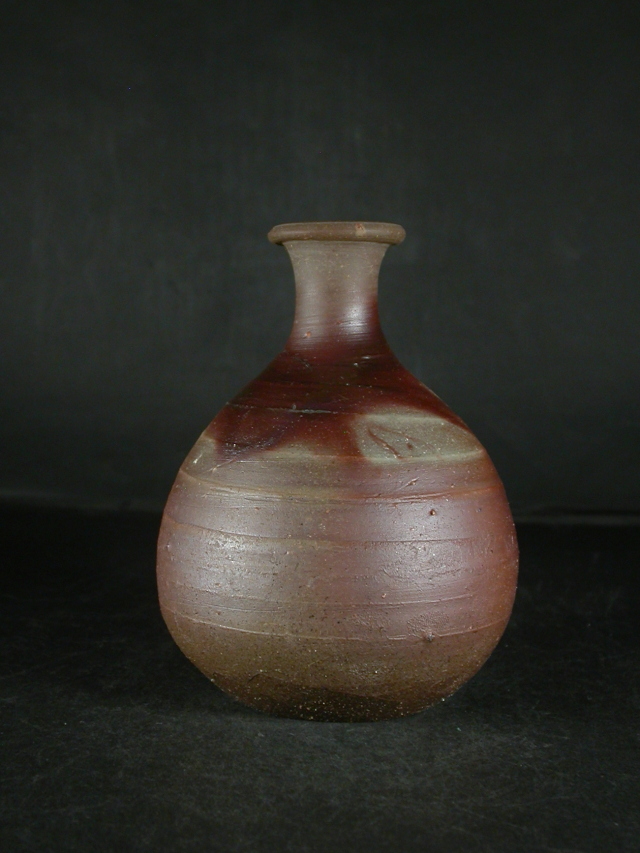 備前焼 登窯 備前焼人間国宝 故藤原 雄 共箱付き緋襷・焦げ茶のゴマ