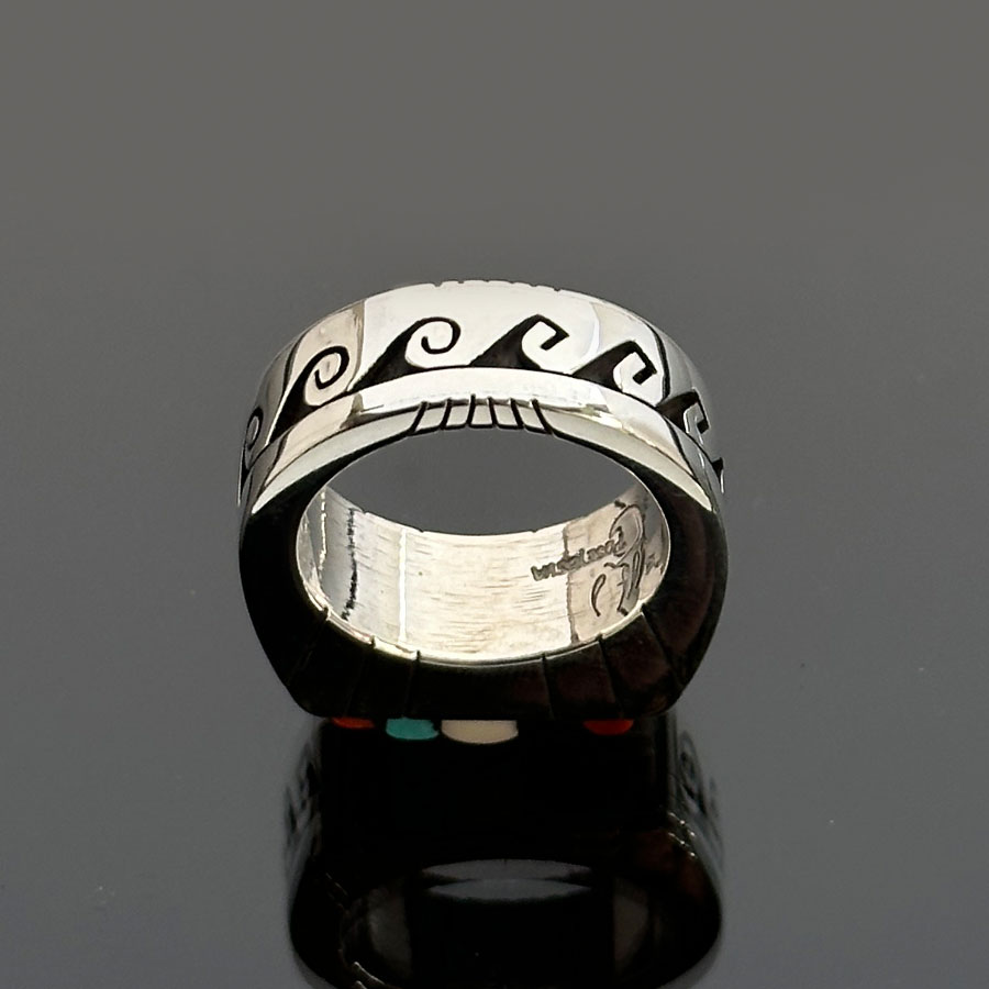 Philbert Poseyesva インレイ・リング・Blue Sky Trading/インディアン