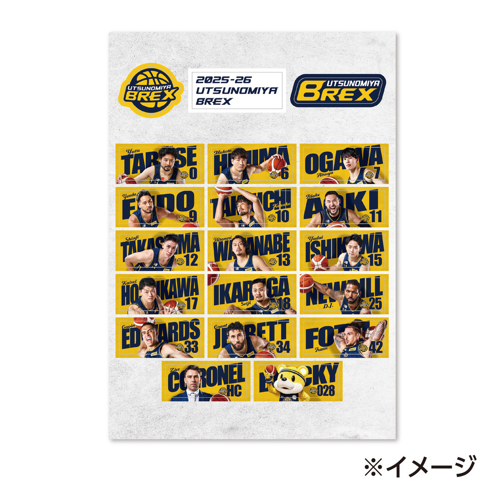 2025-26 選手タオルデザイン バラエティーステッカー｜宇都宮