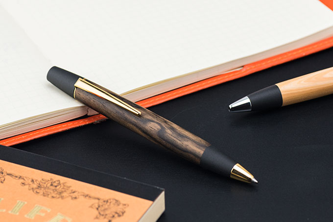 野原工芸 特上黒柿 未使用 ボールペン・ロータリー 野原工芸 特上黒柿