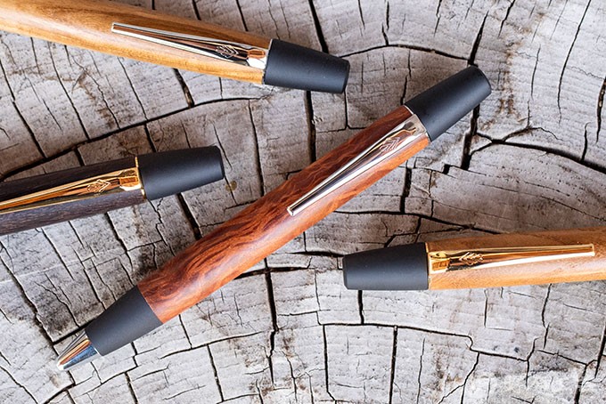 野原工芸 特上花梨瘤のボールペン スタンダード ゴールド 木箱 ノート