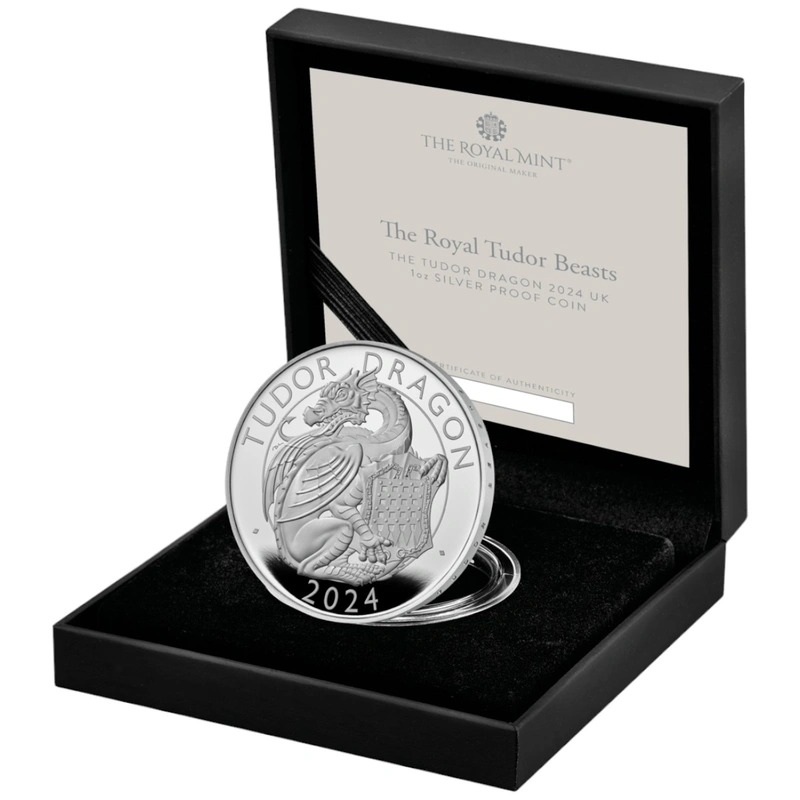 2024 Tudor Dragon 1oz Proof Silver Coin - From $185.20