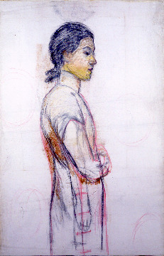 岡田三郎助、【婦人半身像】、年代物・希少な画集画、新品高級額 額装