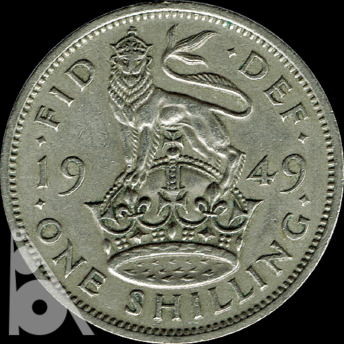 1シリング 白銅貨(1949年発行) < イギリス < 海外通貨 < 文鉄・お札と