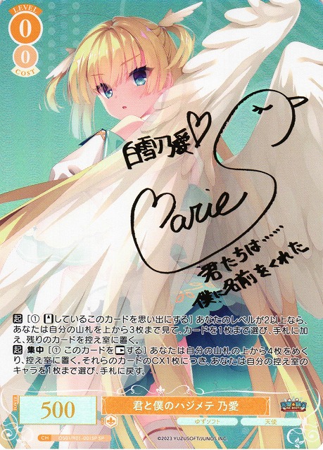 ヴァイスシュヴァルツロゼ ゆずソフト 2枚 乃愛 sp サイン ヴァイス