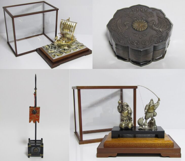 2357 中国骨董乾隆御製銘金銅竹節急須時代物