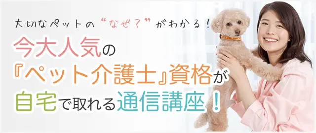 ペットの資格取得ならペット介護士養成講座 | 通信教育・通信講座の