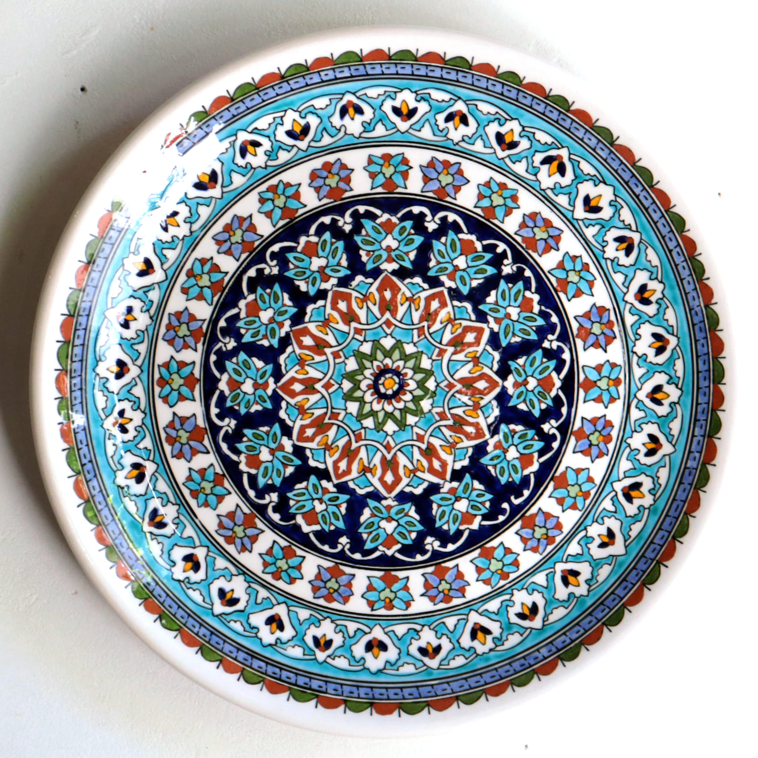 トルコ陶器 プレート 飾り皿 直径30cm キュタフヤ アルハンブラ工房