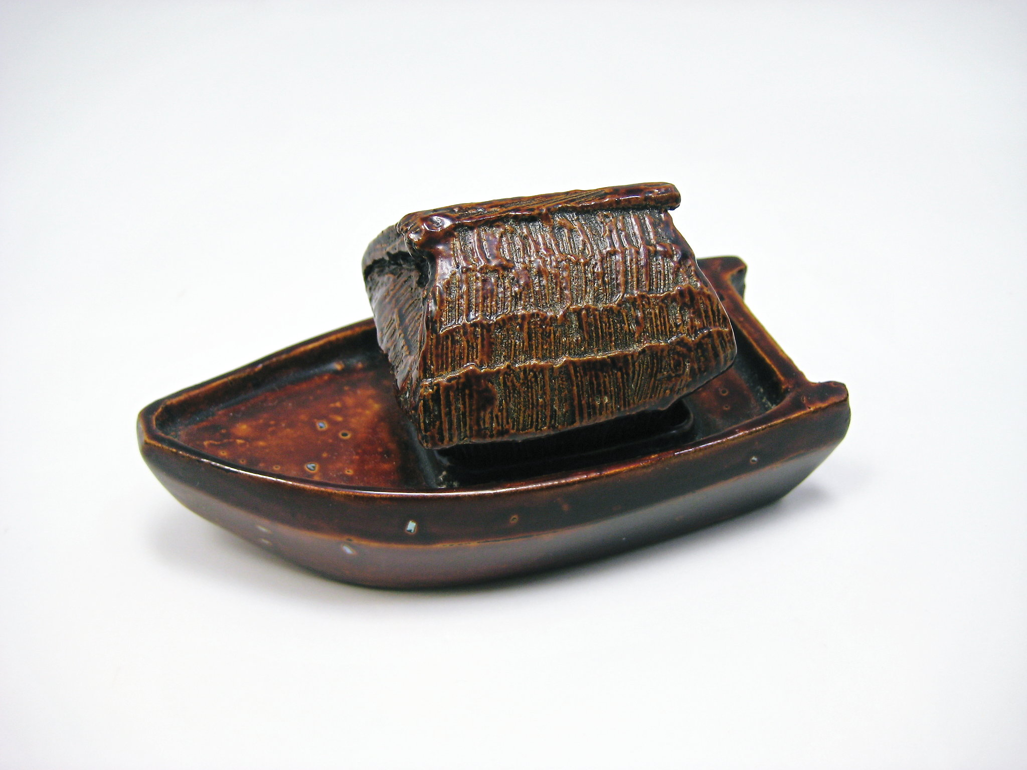 茶道具 香合 乾漆 乾漆香合 苫舟香合 中川正斎作 茶道具・古道具・古