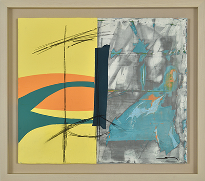 真作】絵画ミクストメディア8号エネルギッシュな構図と立体装飾V195