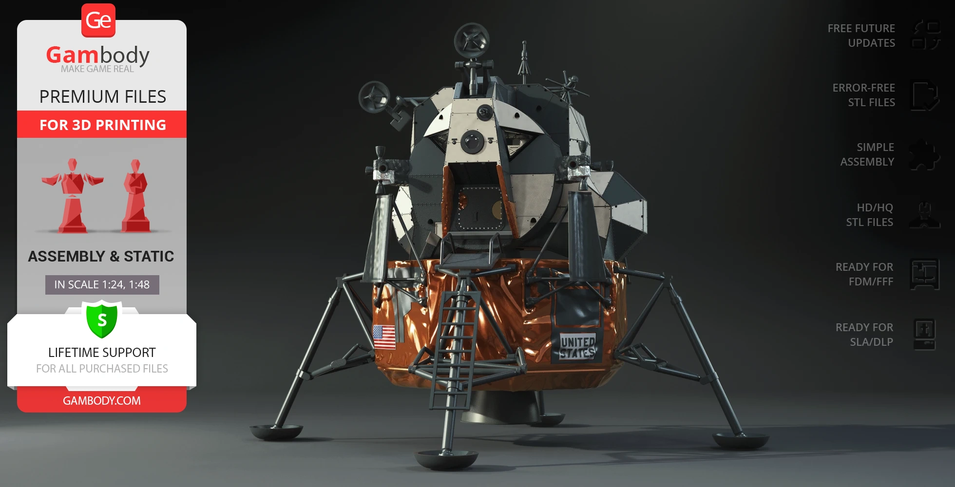 Apollo 11 Lunar Module Eagle - STL Models | Gambody