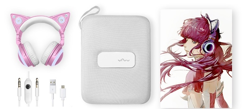 YOWU 猫耳ヘッドフォン 白