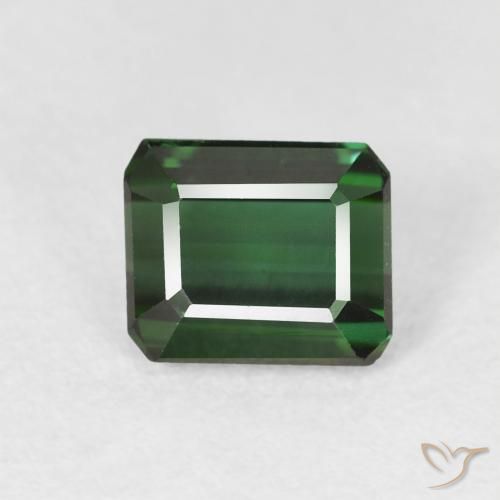 1.23カラットの天然フォレストグリーントルマリン、エメラルドカット、VS
