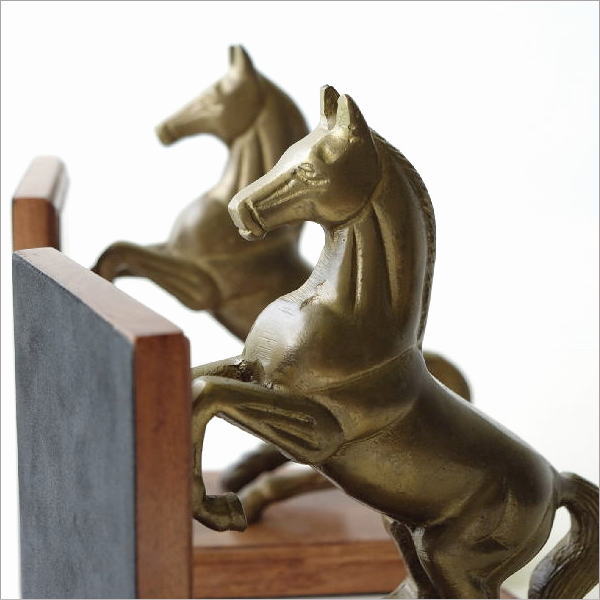 ブックエンド 本立て おしゃれ アンティーク 馬 うま ウマ ブック