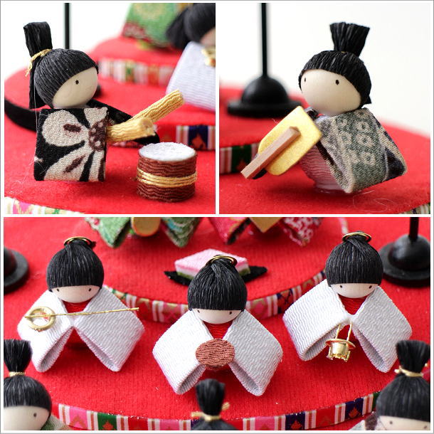 春の豆雛三段飾り ガラス細工 ミニチュア 春の豆雛三段飾り ガラス細工