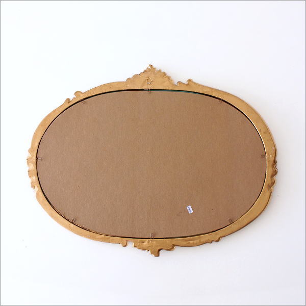 鏡 壁掛け 楕円 ウォールミラー アンティーク ゴールド ロココ調