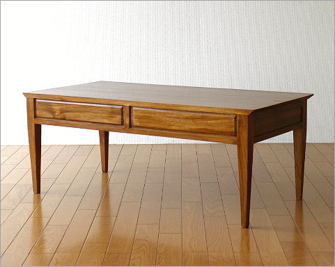 ローデスク チーク 無垢材 高さ40 低い机 天然木 チークスタイリッシュ