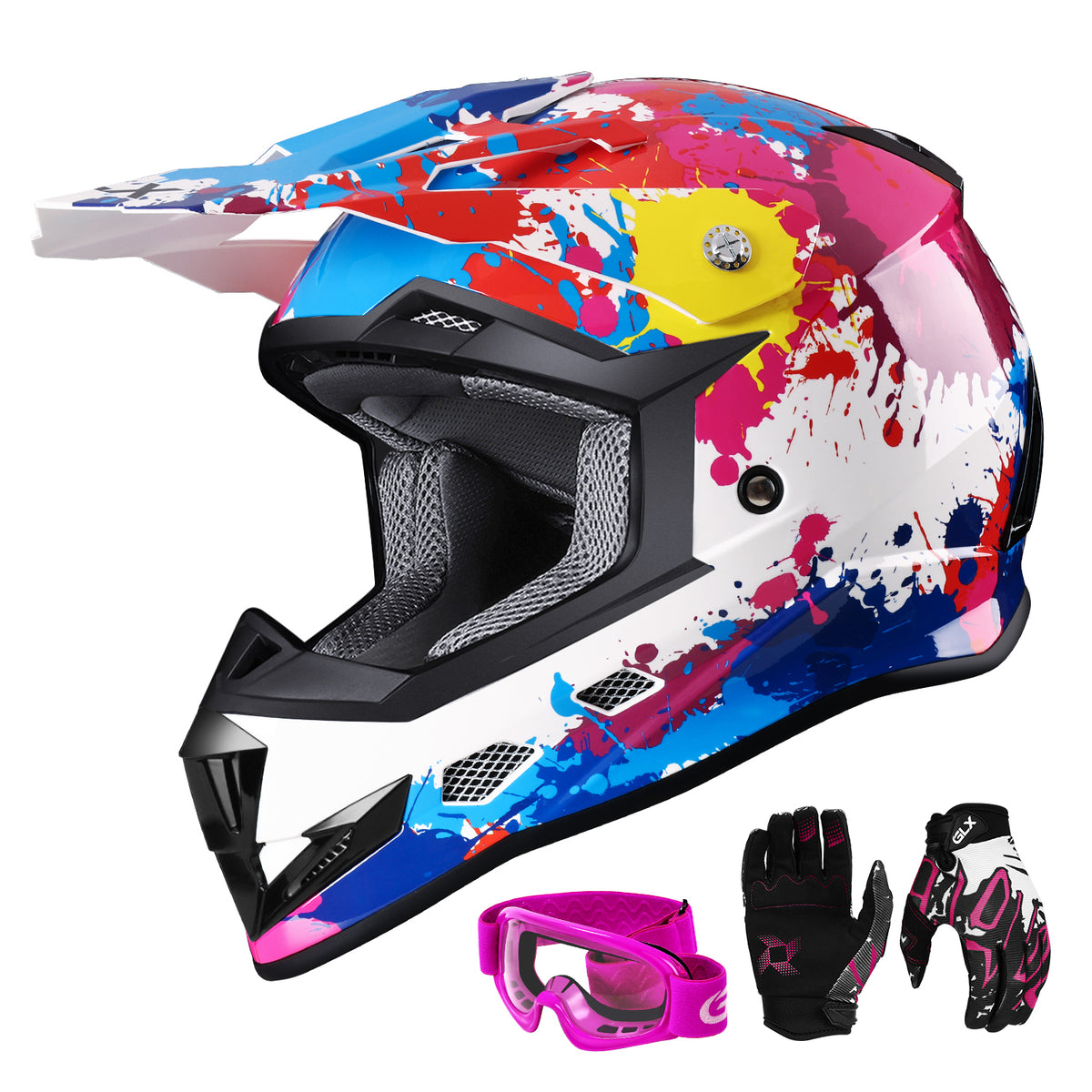 GLX GX623 Youth ATV/Dirt Bike Helmet Combo – GLX® Helmets