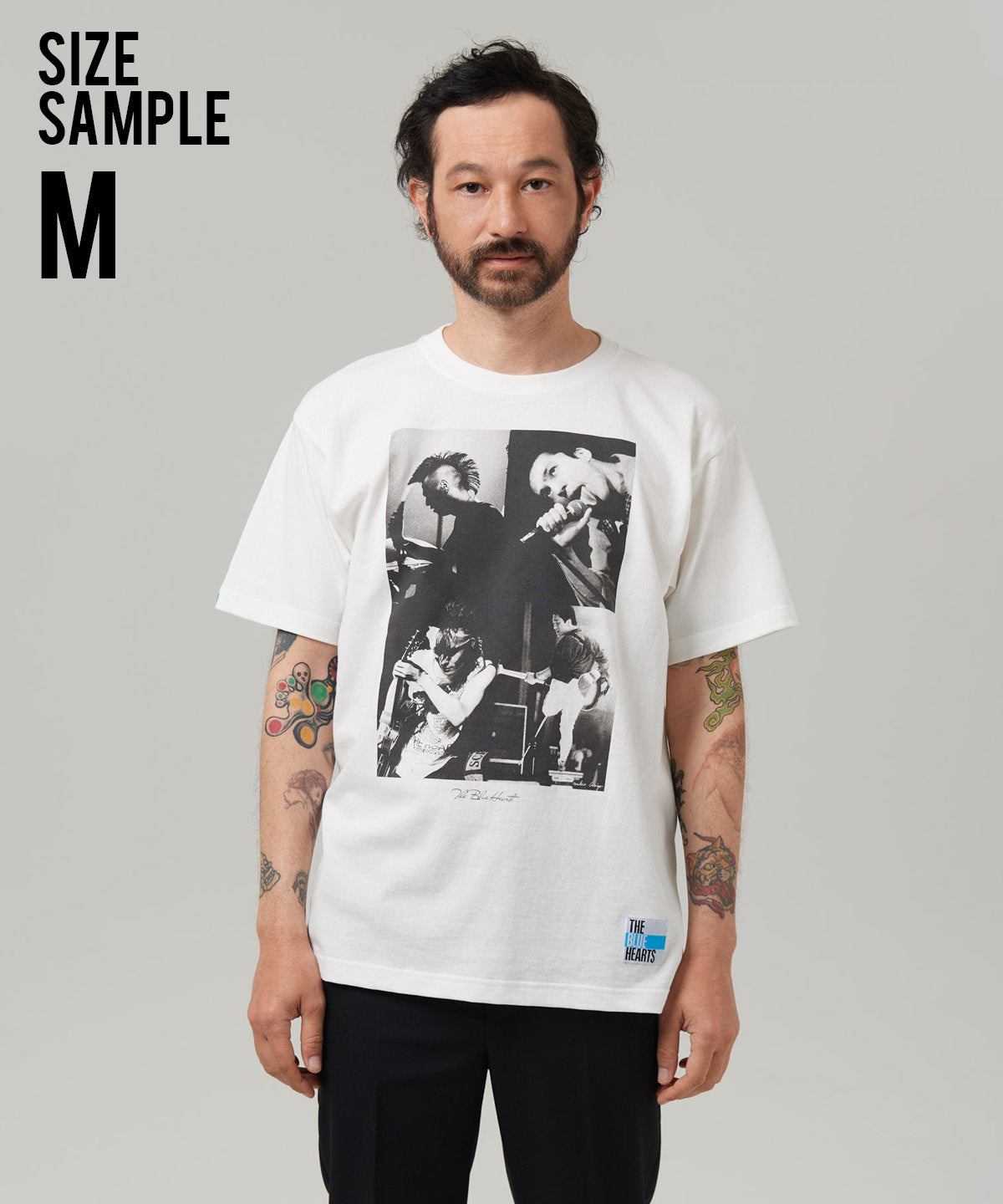 GB0325/BH03 : THE BLUE HEARTS Gold Print T-Shirt / ザ