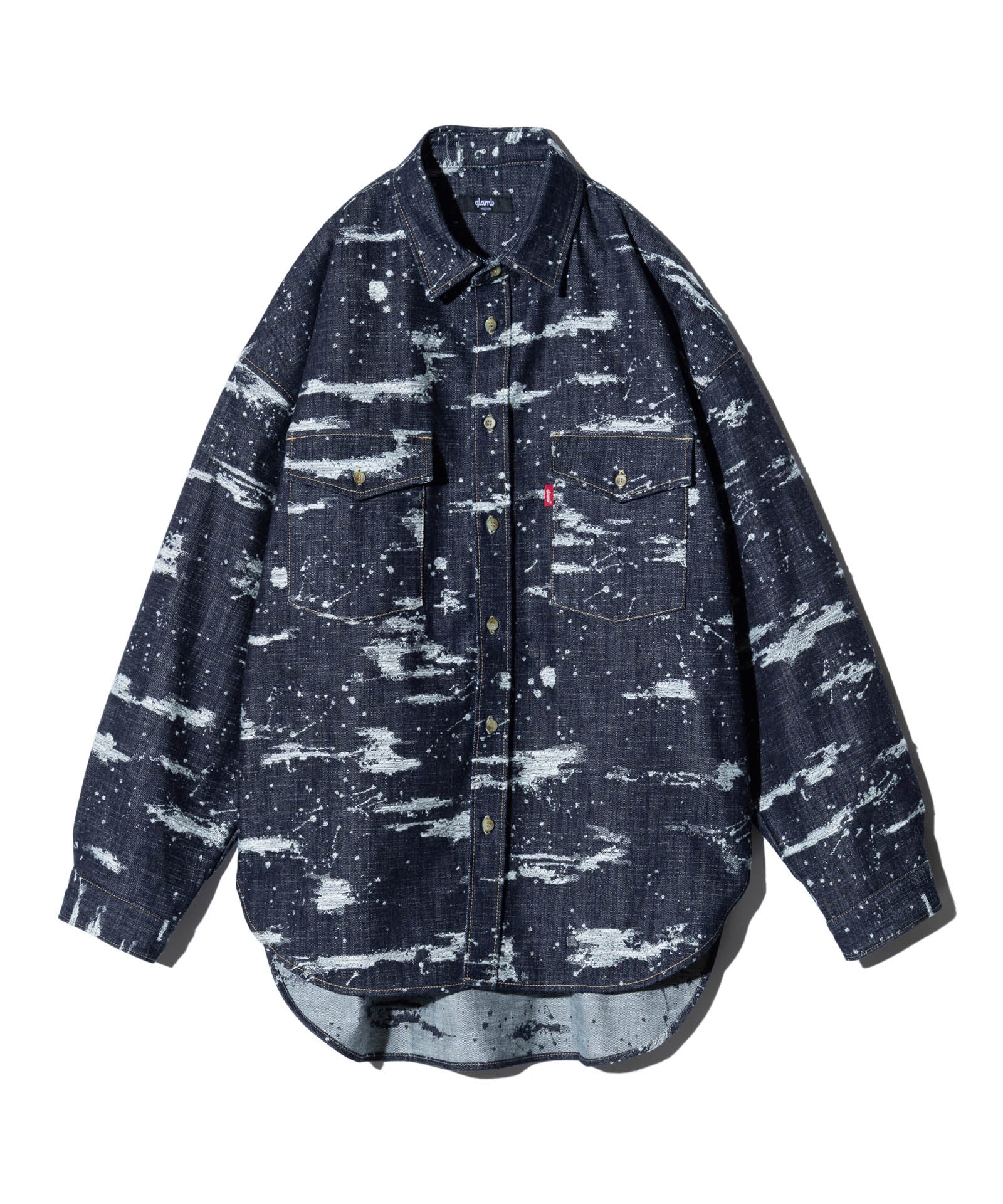 GB0125/SH11 : Splash Jacquard Denim Shirt / スプラッシュジャガード
