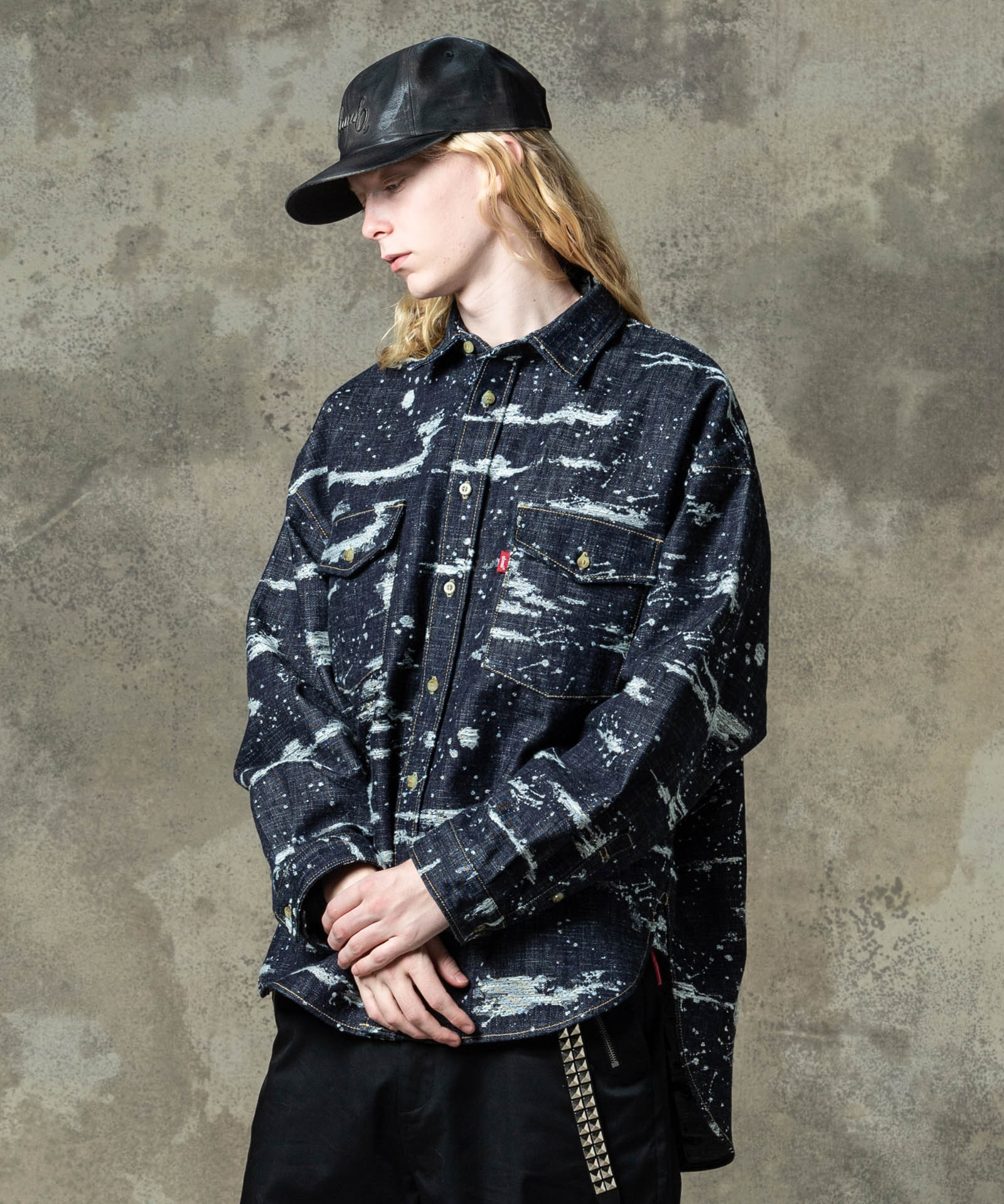 GB0125/SH11 : Splash Jacquard Denim Shirt / スプラッシュジャガード